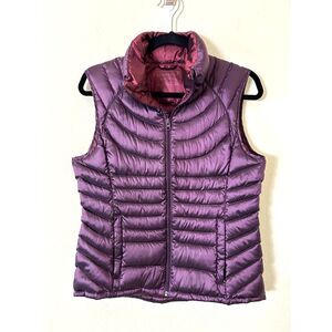 Bernardo Packable Goose‎ Down Quilted Vest Women's S Purple Outdoor